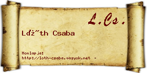 Lóth Csaba névjegykártya
