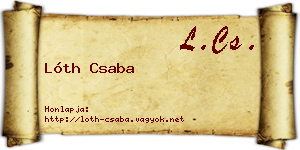 Lóth Csaba névjegykártya